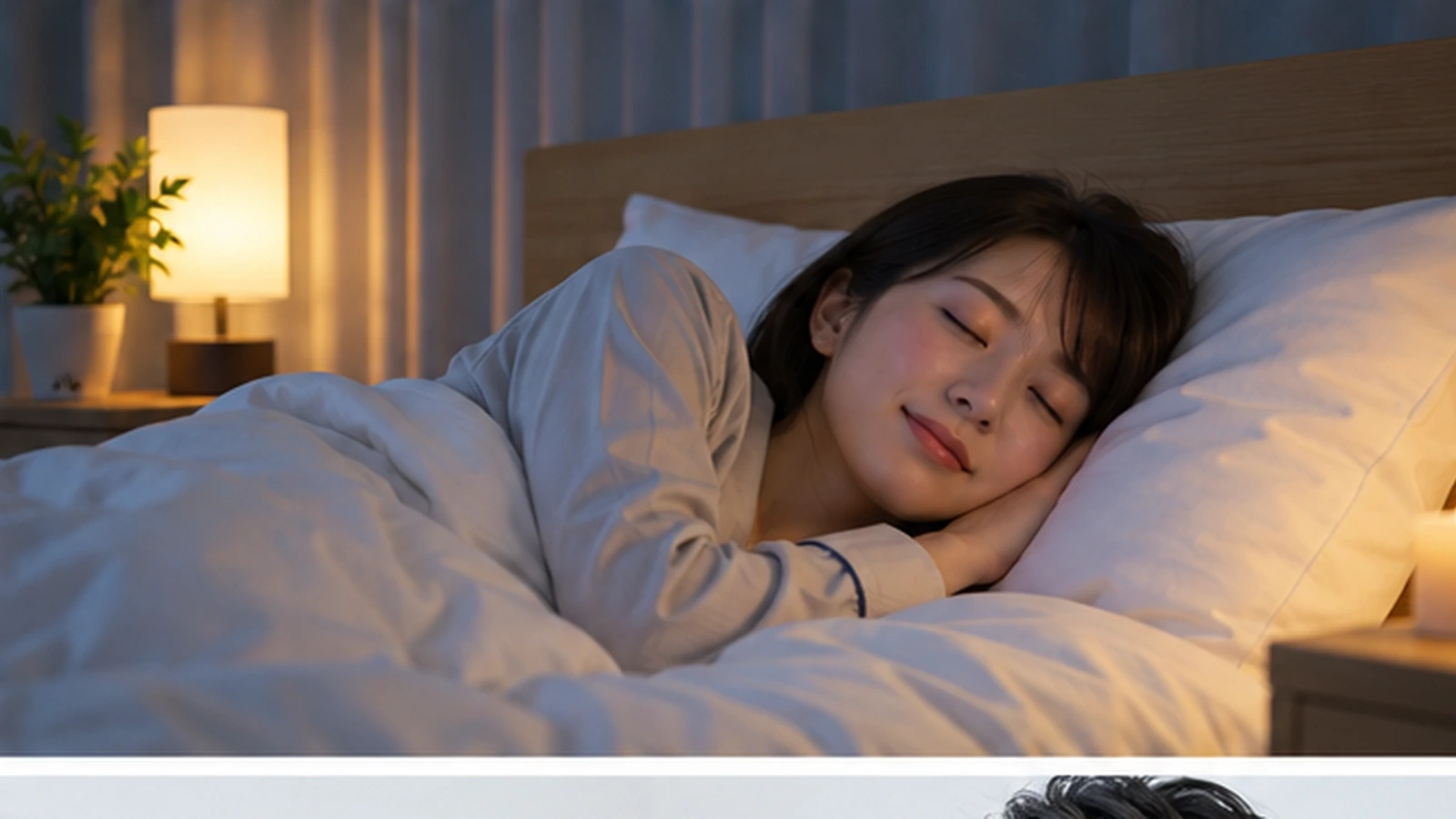 質のよい睡眠をイメージする就寝シーン