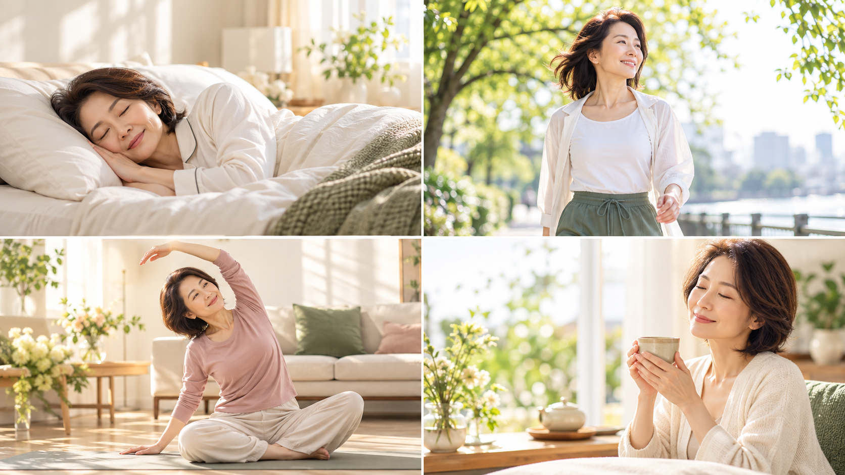 睡眠、疲労回復、リカバリー、肩こり・腰まわりのコンディショニングをイメージする写真