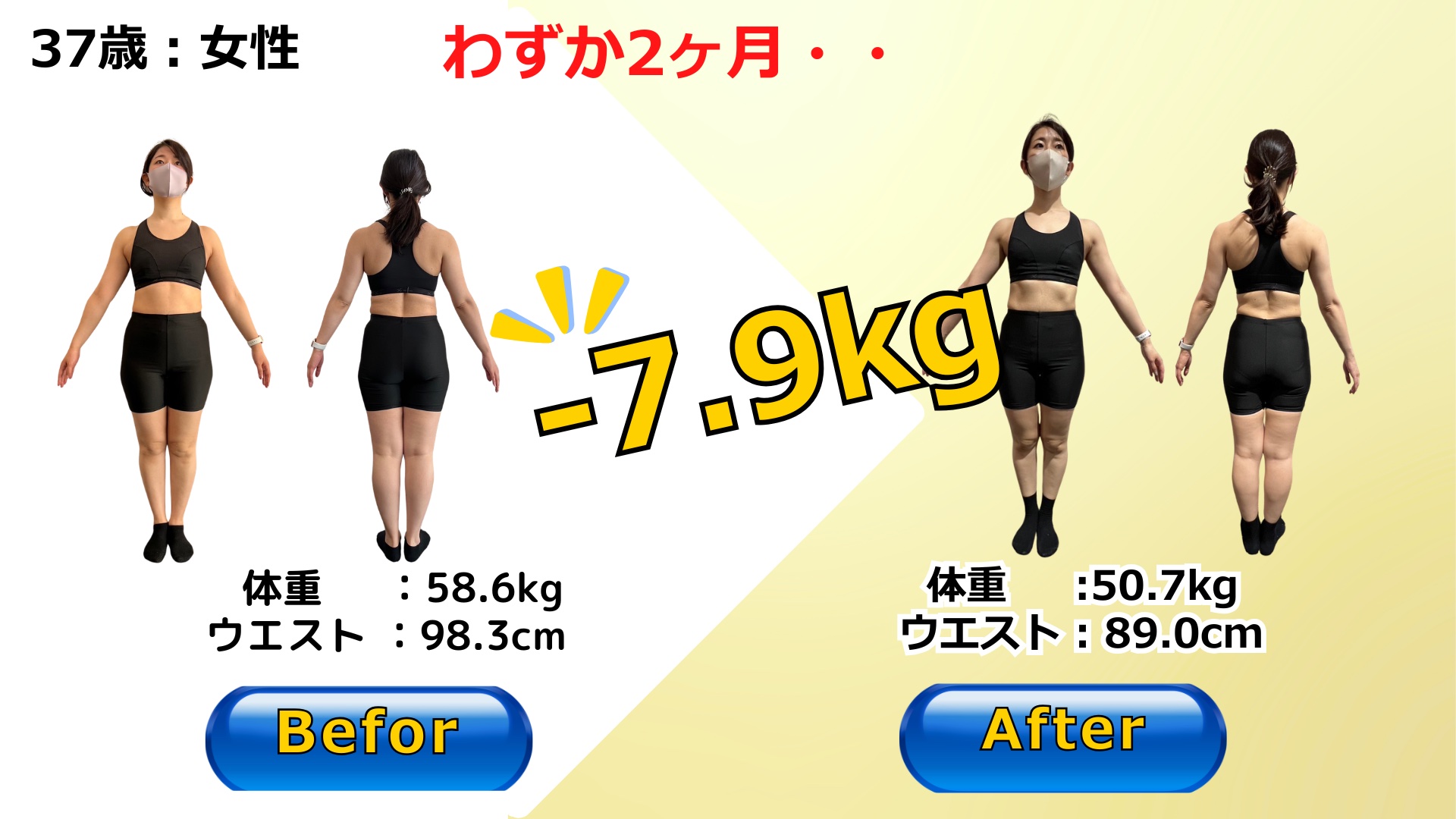37歳のお客様のビフォーアフター
