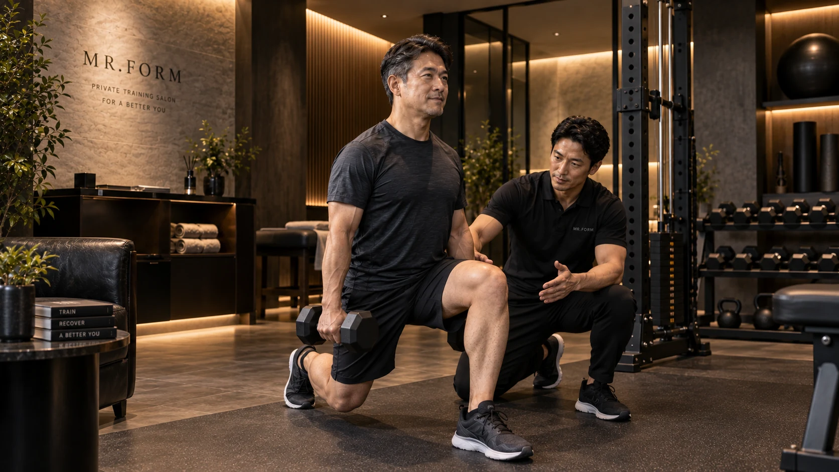 MR.FORMで40代男性がマンツーマントレーニングを受けるMOVEのイメージ